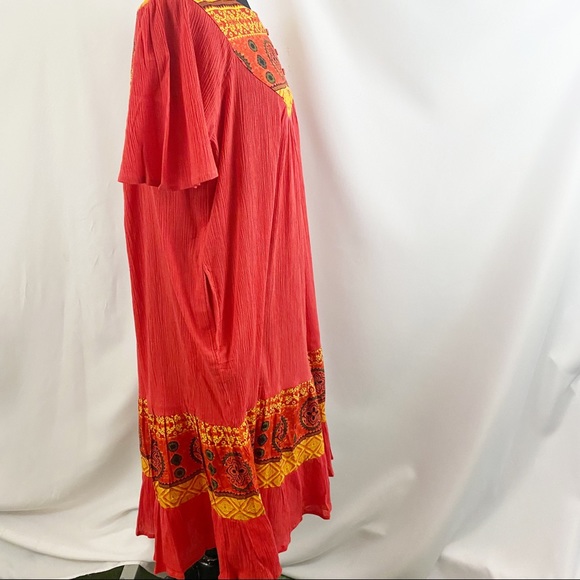 VTG Boho Embroidered Flowy Maxi Dress Long Dress - Picture 7 of 9